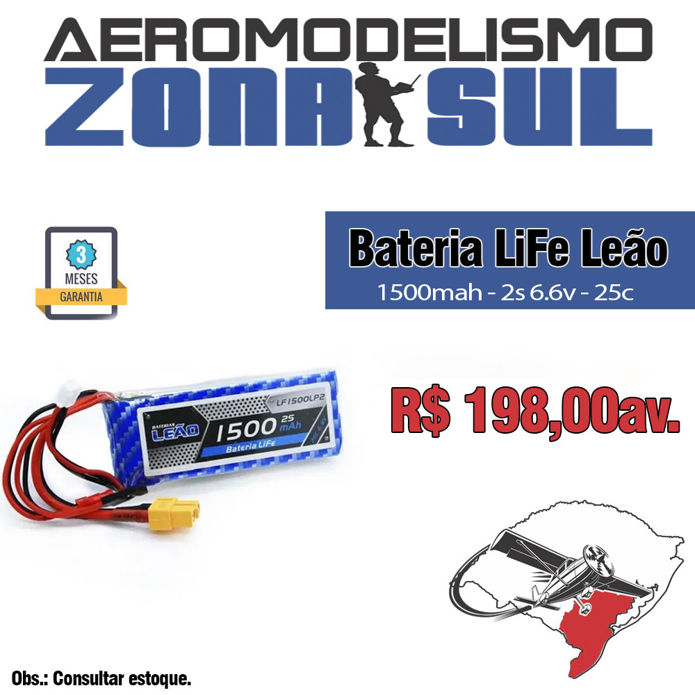 Bateria LiFe 2S 6.6v 1500mah
