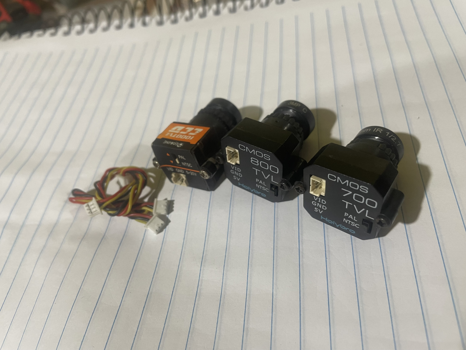 3 Micro cameras para FPV todas funcionando ( Pacote com as 3 cameras)