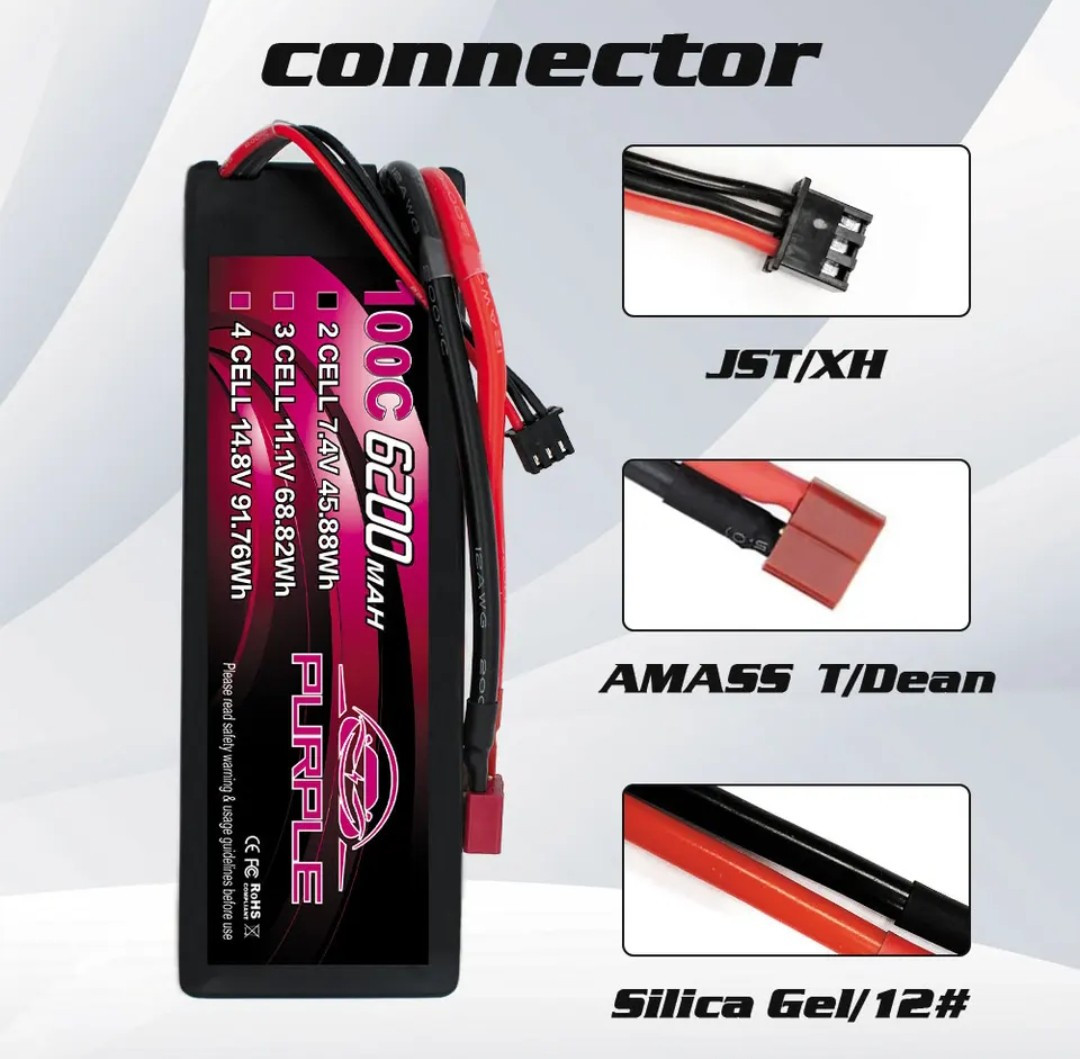 Cnhl Lipo 2s 6200mah 100c Hardcase Automodelo Rc Barco