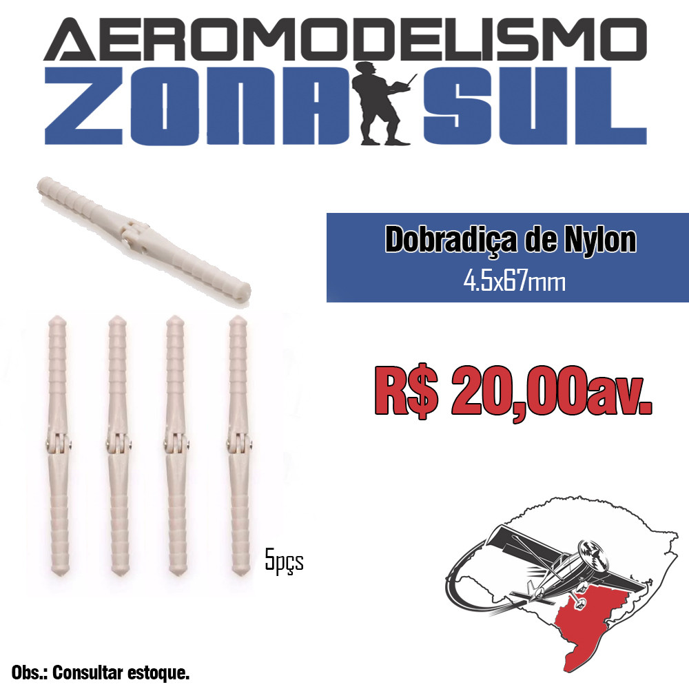 Dobradiça Pino de Nylon