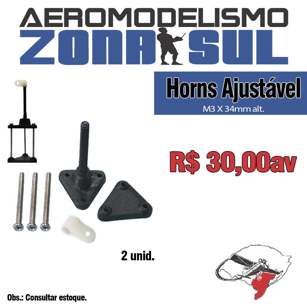 Horns ajustáveis para Aeromodelos Glow